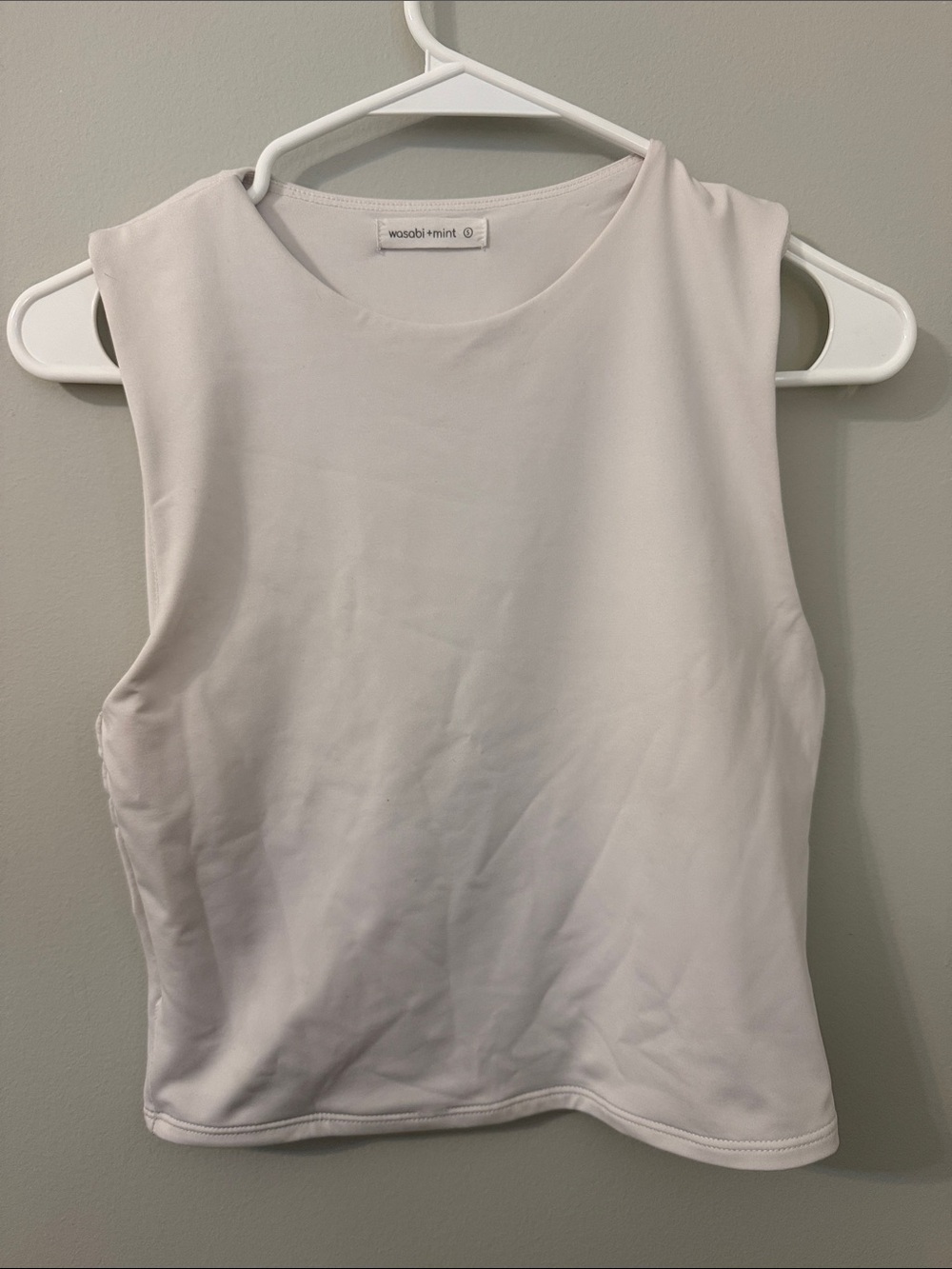 Wasabi Mint White Sleeveless Tank Top